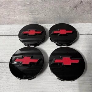 4 Glossy Wheel Rim Center Hub Caps RED Chevrolet Silverado Suburban Tahoe 83MM